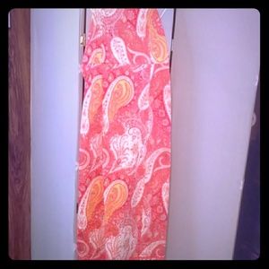 Strapless Orange Paisley dress